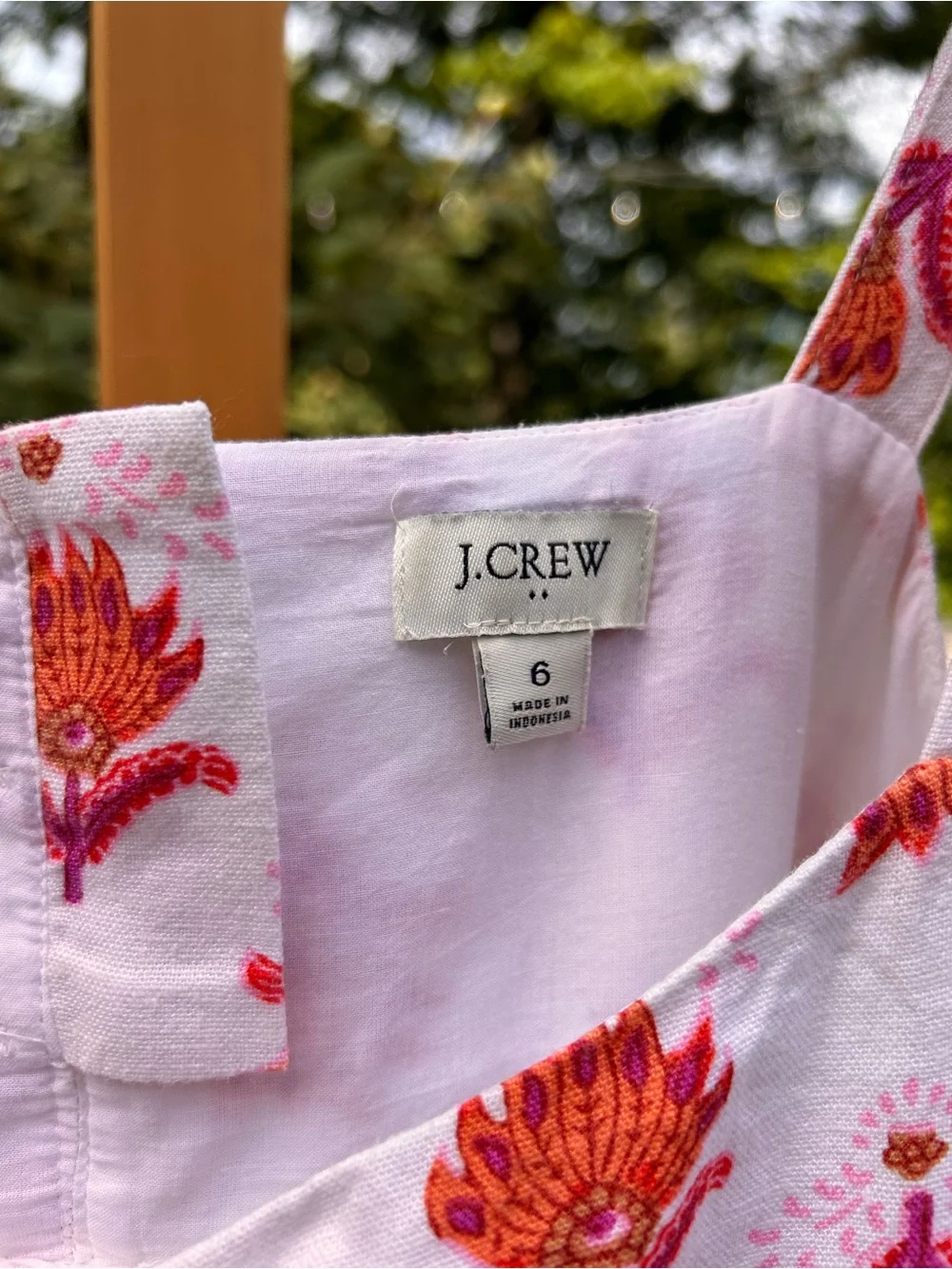 J. Crew Pink Sundress with Orange Floral Motif